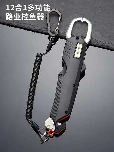12-in-1 Fish Control Tool: Multifunctional Fish Gripper, Hook Remover, Lead Cutter, Line Cutter, Handheld Fishing Pliers