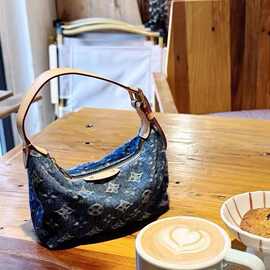 25年新款Hills牛仔饭盒包丹宁腋下包广版高端豌豆包元宝包手提女