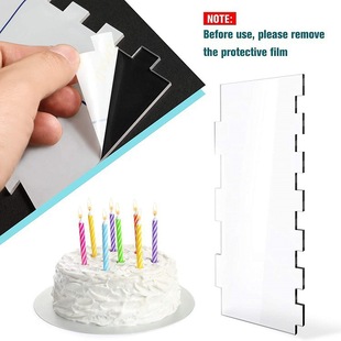 3 Pieces of Transparent Acrylic Cake Icing Scraper Frosted Cream Cake Smoothing Scraper Kitchen Baking Tools