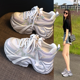 0098-188 thick bottom increased mesh breathable explosions torre shoes women 2025 summer muffin soft bottom casual shoes