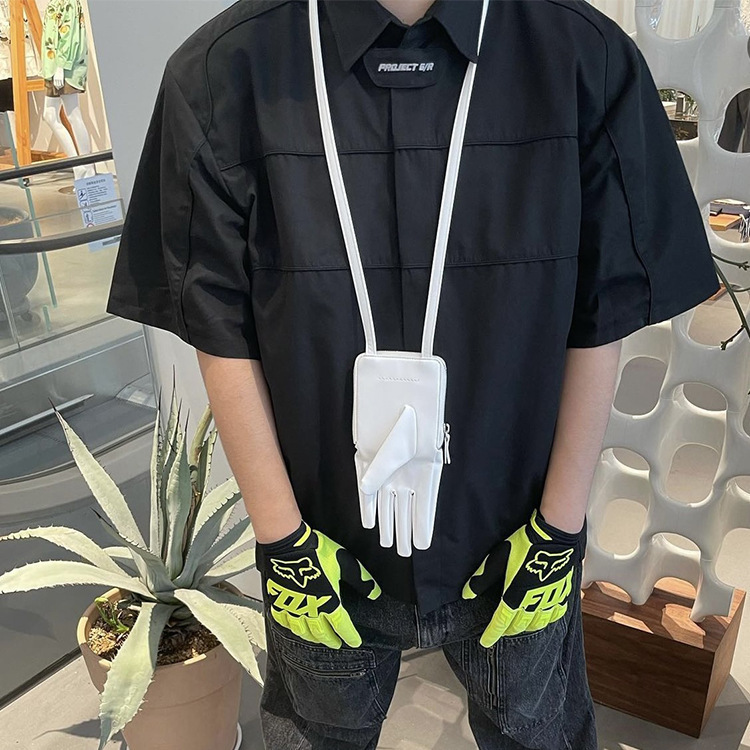 Grailz Project Retro Lapel Niche Function Detachable Motorcycle Shoulder Pad Short Sleeve Shirt Loose vibe