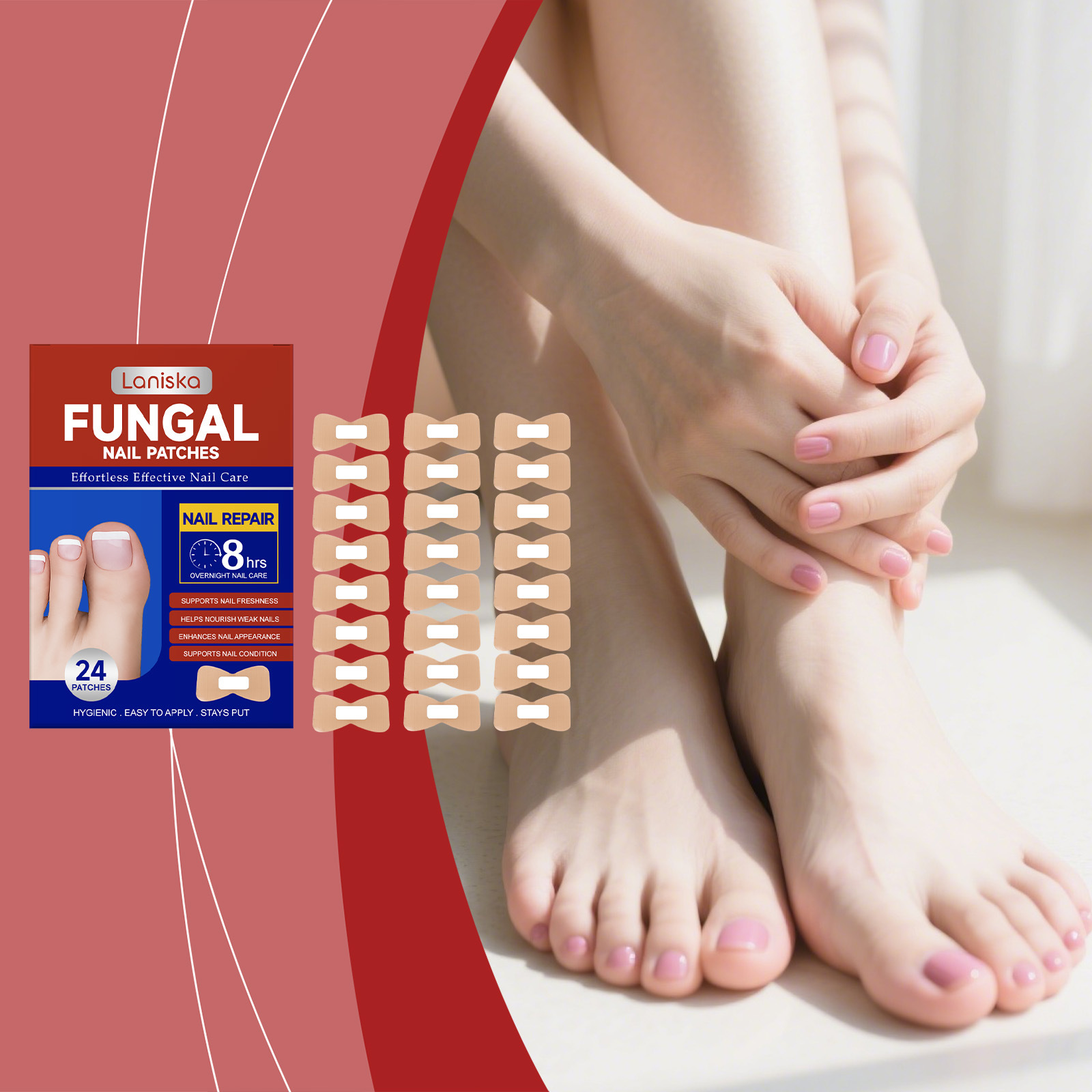 LANISKA 指甲护理贴片 贴合甲面舒适透气日常温和便捷养护指甲贴