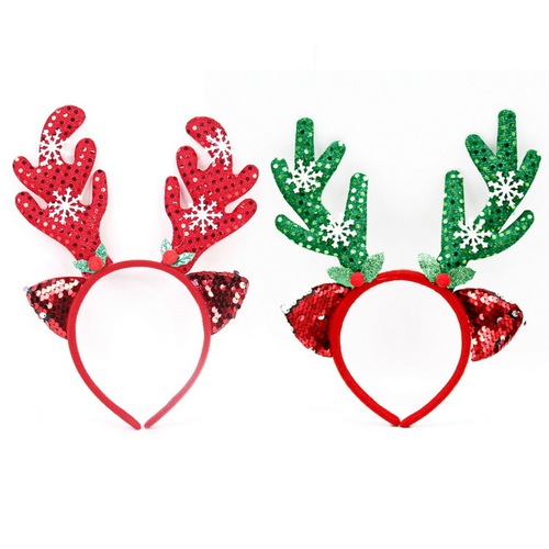 New Christmas Headband for Adults and Children, Festive Party Decorative Accessory, Christmas Deer Antler Bell Hair Accessory