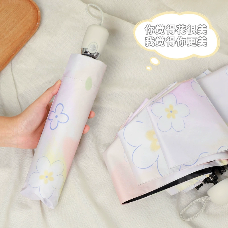 Automatic umbrella flower-shaped solar-powered, gradient, fully automatic, sun protection, UV protection