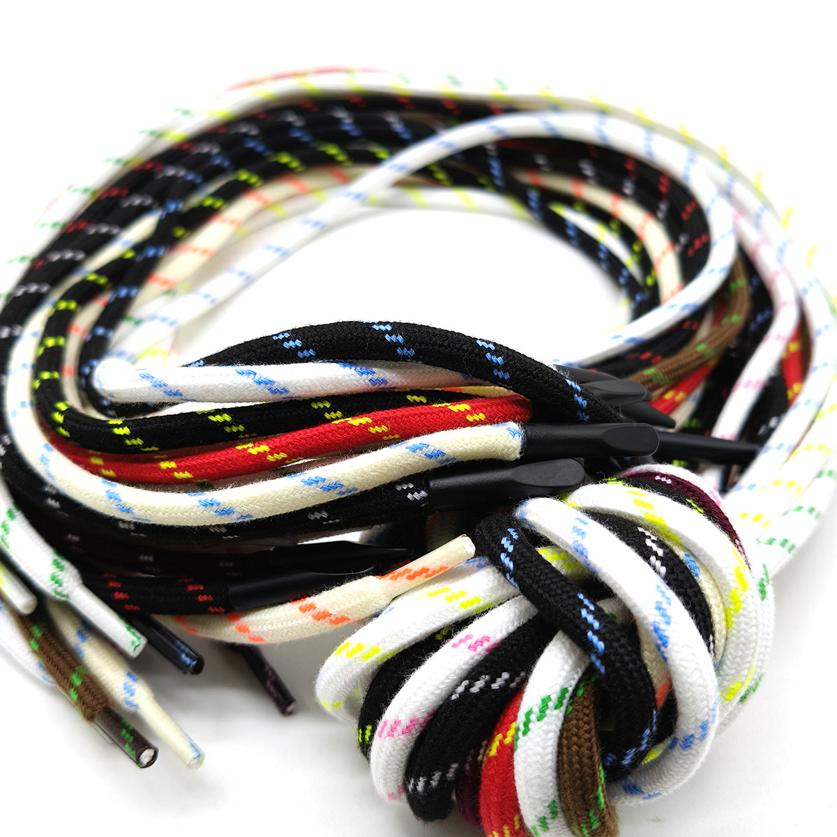 48 colores 5mm poliéster algodón Miu línea de salto de color cuerda redonda cuerda de trenzado sólida cuerda de boca de pato cuerda plana chaqueta cuerda de sombrero cuerda
