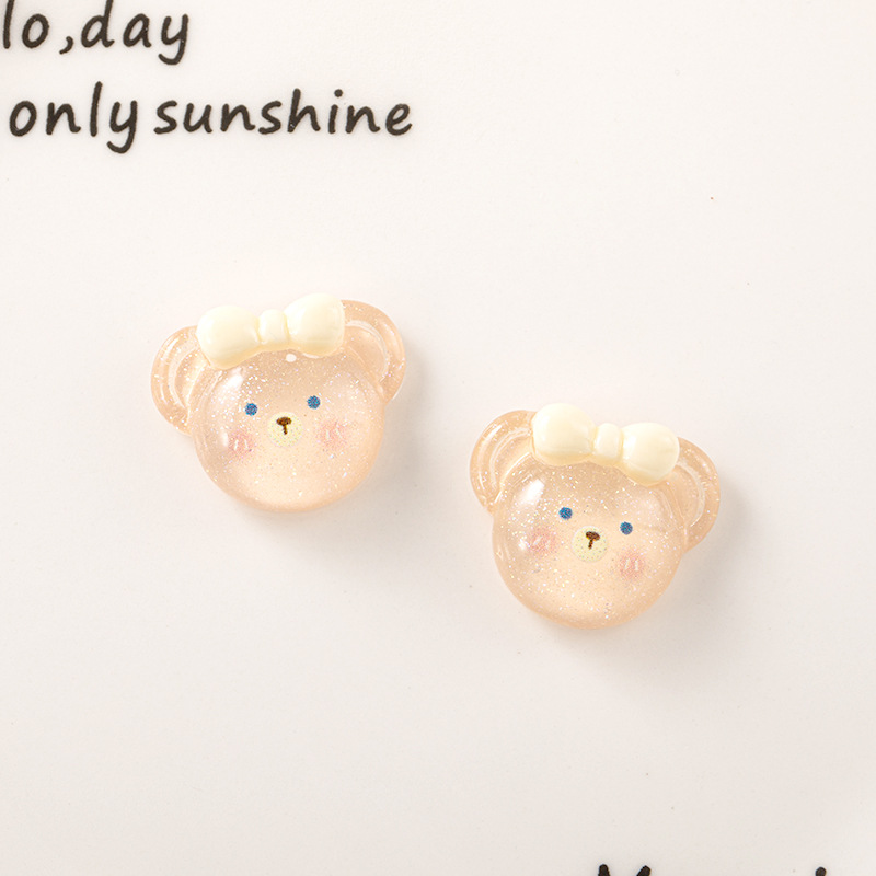 Nube de cristal oso marca accesorios resina conejo chica DIY crema pegamento horquilla accesorios para el cabello y otros materiales al por mayor