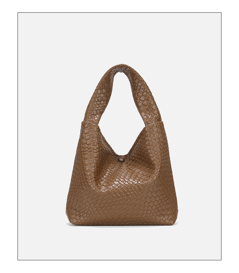 Woven Texture Shoulder Bag For Women Simple Large Capacity Handbag_voghion.com