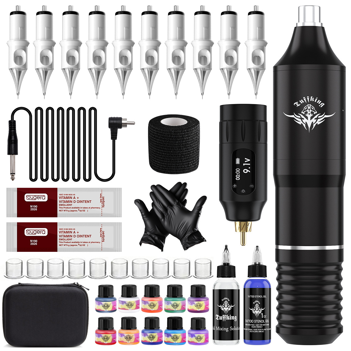 Venta caliente transfronteriza TK herramienta de equipo de tatuaje pluma de tatuaje juego de máquina de tatuaje fuente de alimentación inalámbrica punción herramienta de tatuaje