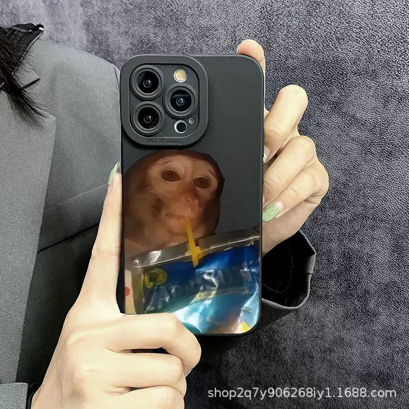 Чехол для iPhone 11–17 (включая Pro/Pro Max), принт обезьяны S677, тонкий защитный чехол
