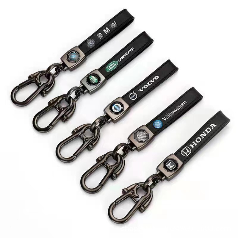 Car Keychain Amazon Explosive Metal Keychain Car Logo Leather Key Chain Pendant Gift Wholesale