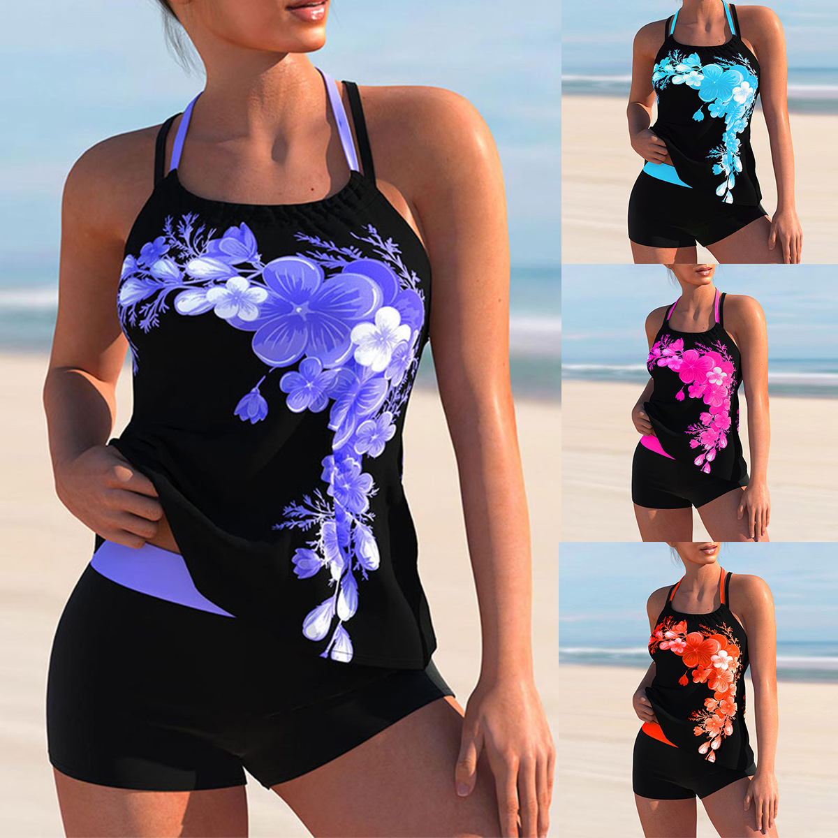 fashion printing Cross border new pattern Europe and America Large Fission Swimsuit overlapping Beautiful back Sporty Manufactor Swimming suit