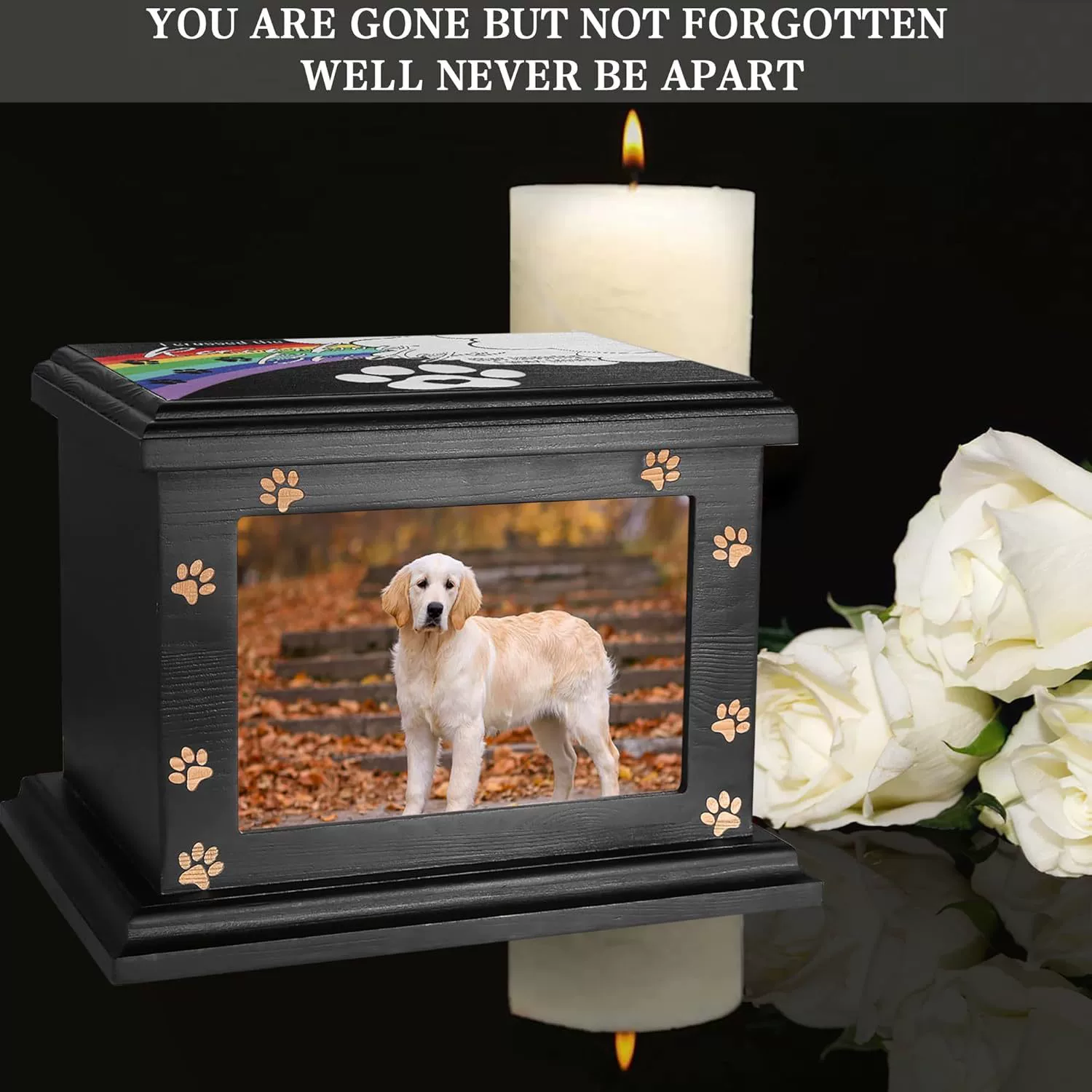 Деревянная урна для питомца с фоторамкой, выдвижной крышкой для кошек и собак, ящик для хранения золы для памятных мероприятий похоронного характера