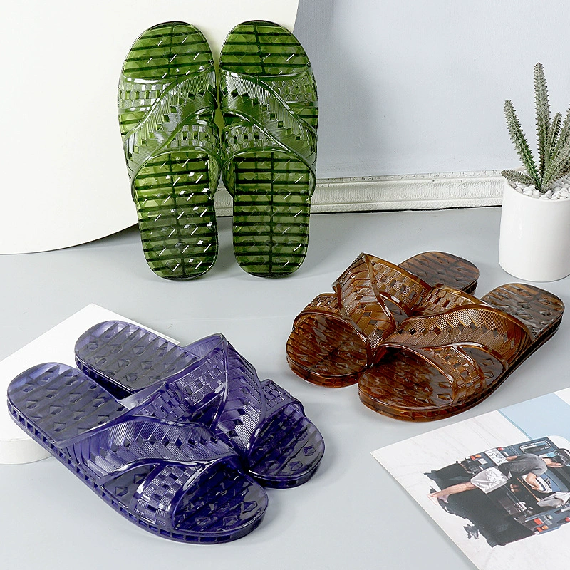 Мужские пляжные шлепанцы больших размеров с кристаллами, из прорезиненной резины, нескользящие, для дома и улицы, модные сандалии.