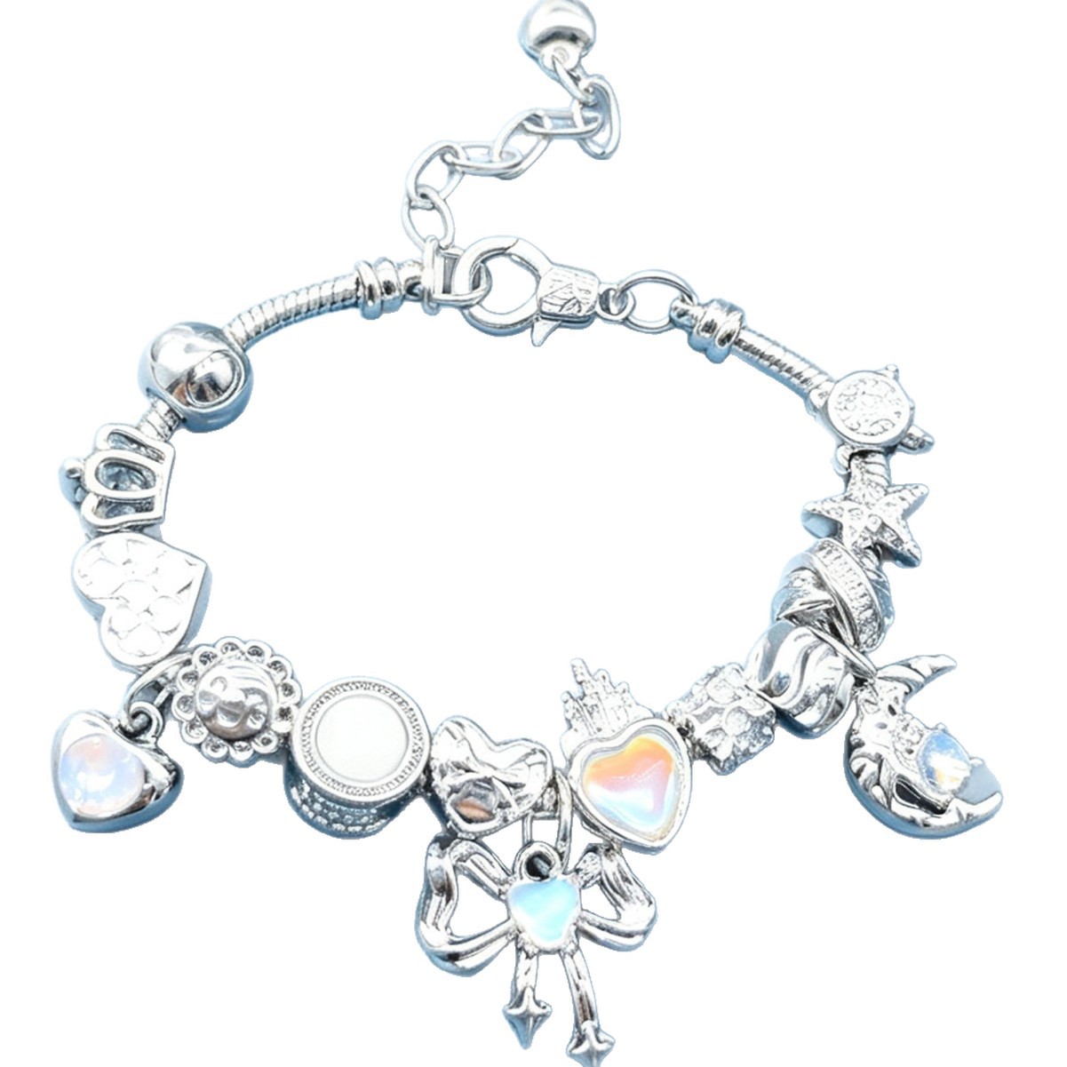Panjia brazalete arco de diamante brazalete DIY amor pentagonal nota desmontable joyería de moda industrial pesada image 6
