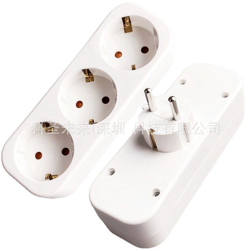 YW-7383N German style one-turn multi-ground conversion plug with safety door solid copper feet 4.8mm three-position socket