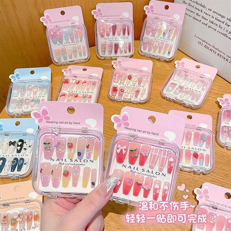 Children's Wearable Nail Cartoon Cute 2025 New Girls Long Nail Stickers Whitening Girls Elementary School Nail Art Stickers Children's Wearable Nail Cartoon Cute 2025 New Girls Long Nail Stickers Whitening Girls Elementary School Nail Art Stickers