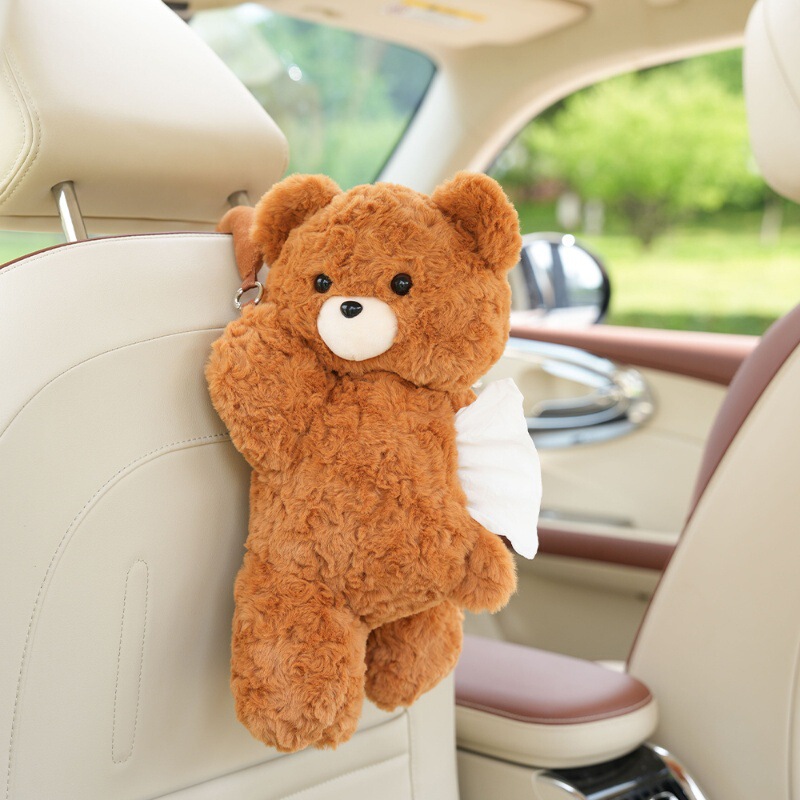 かわいい子犬の車載ティッシュボックス、吊り下げ式クリエイティブな車用ティッシュボックス、ティッシュバッグ、漫画風車内装飾品|undefined