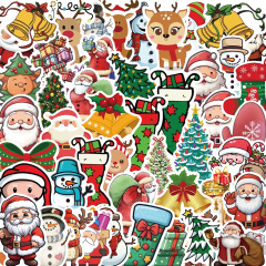 50枚漫画クリスマス素材ステッカーDIY装饰スーツケース携帯电话タブレット防水祭りステッカークロスボーダー