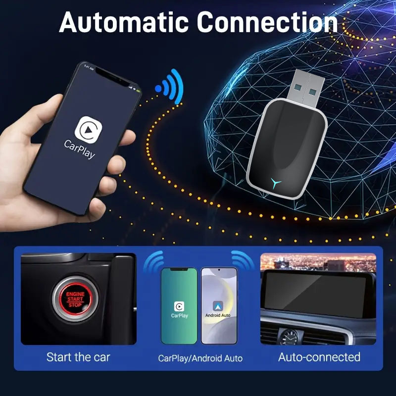 Hot-selling carplay box, wired to wireless adapter, Android Auto car connectivity box, wireless carplay
