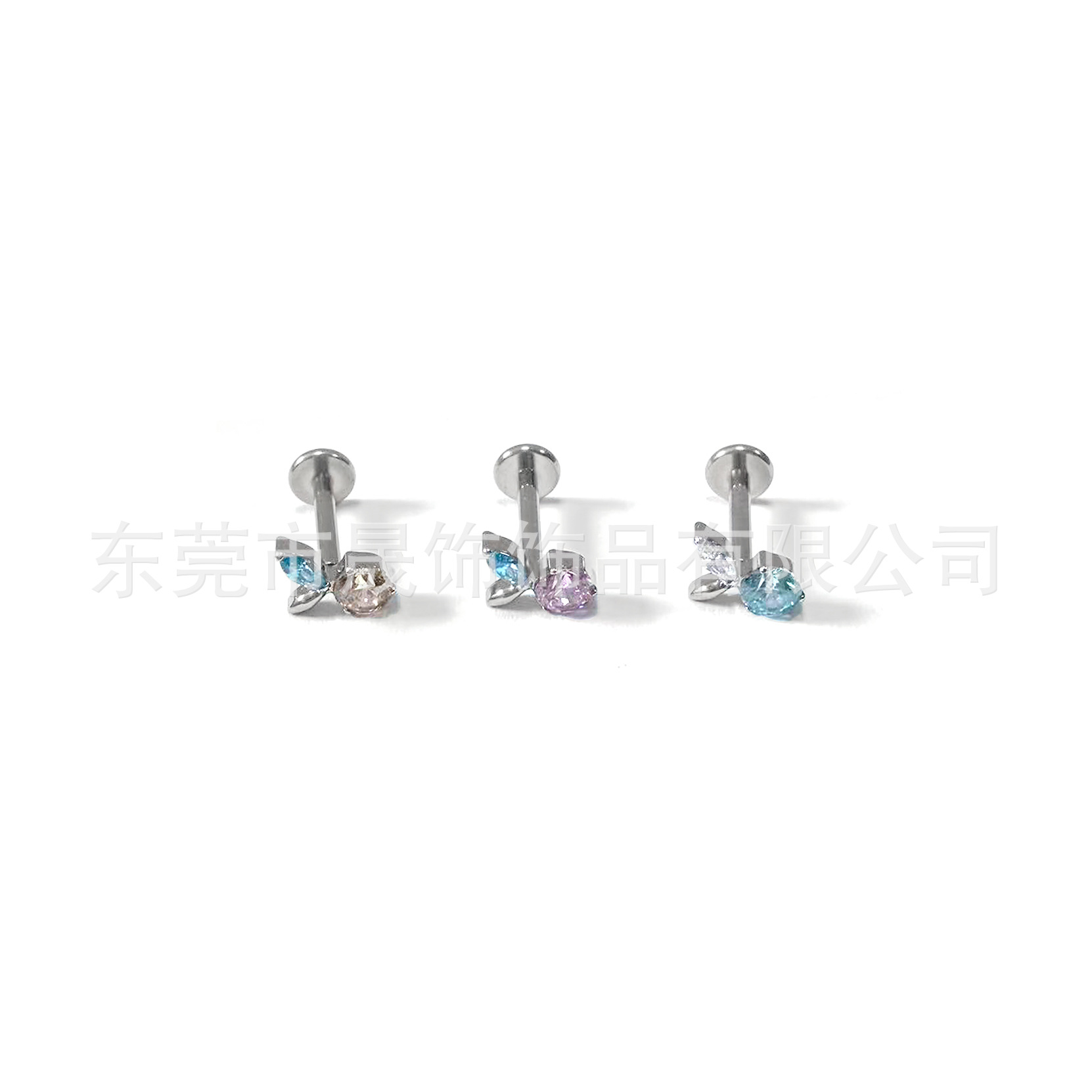 F136 Titanium Alloy 清新水果 Ear Stud Studded 5A圆 Zirconia Cubic Zirconia Helix Cartilage Stud G23 Titanium Internal Thread Piercing Jewelry