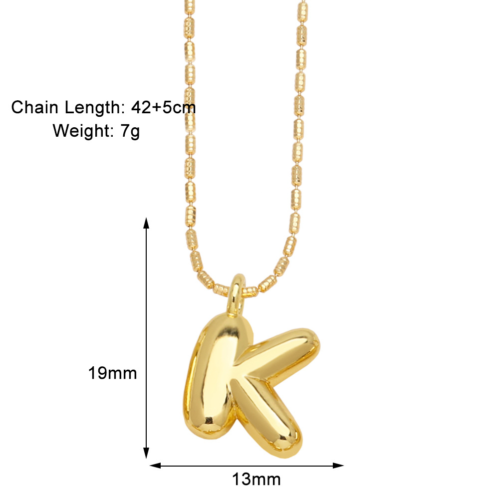 Copper Gold Plated Simple Style Letter Pendant Necklace display picture 13