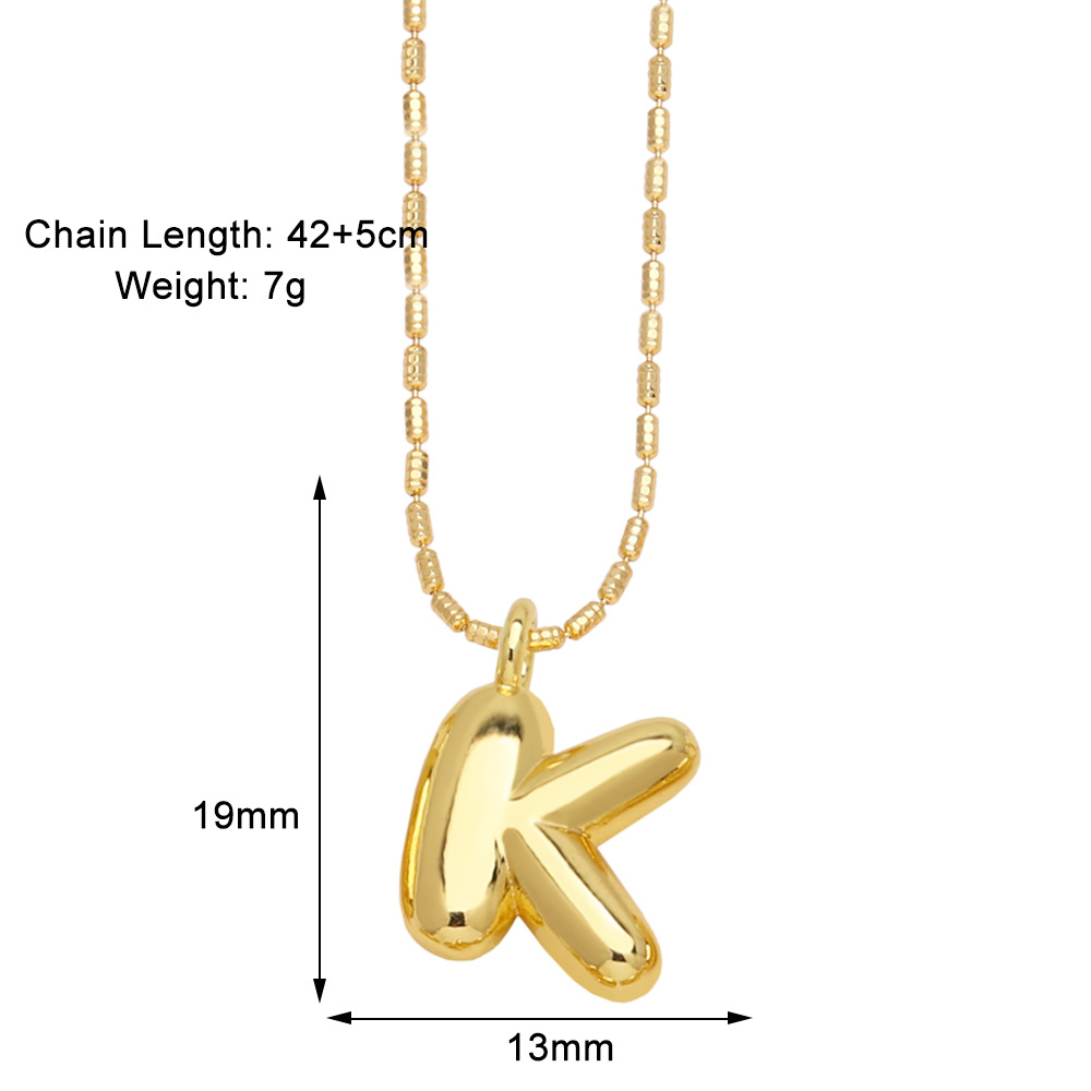 10g Weight Gold Plated Plating Material Pendant Necklace Classification 1 Piece Quantity Daily, Street Occasion Copper Material Letter Pattern Unisex Gender Simple Style Style Copper Gold Plated Simple Style Letter Pendant Necklace 12