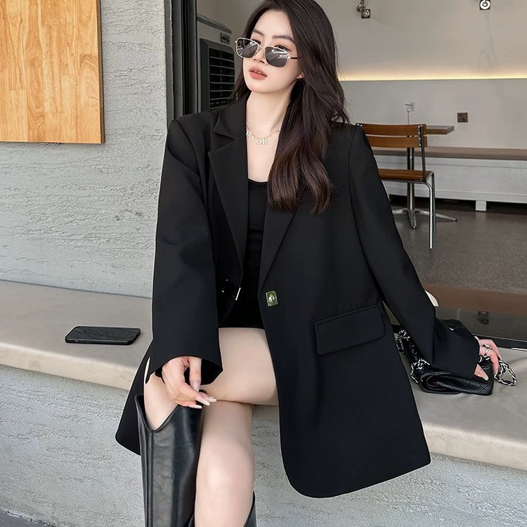 2024 весна новый полноценный плюс размер женский пиджак пухлые девушки Свободный Повседневный костюм [6001]