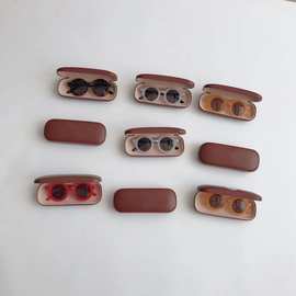 ins风儿童墨镜复古圆框小孩太阳眼镜遮阳可爱男女童墨镜