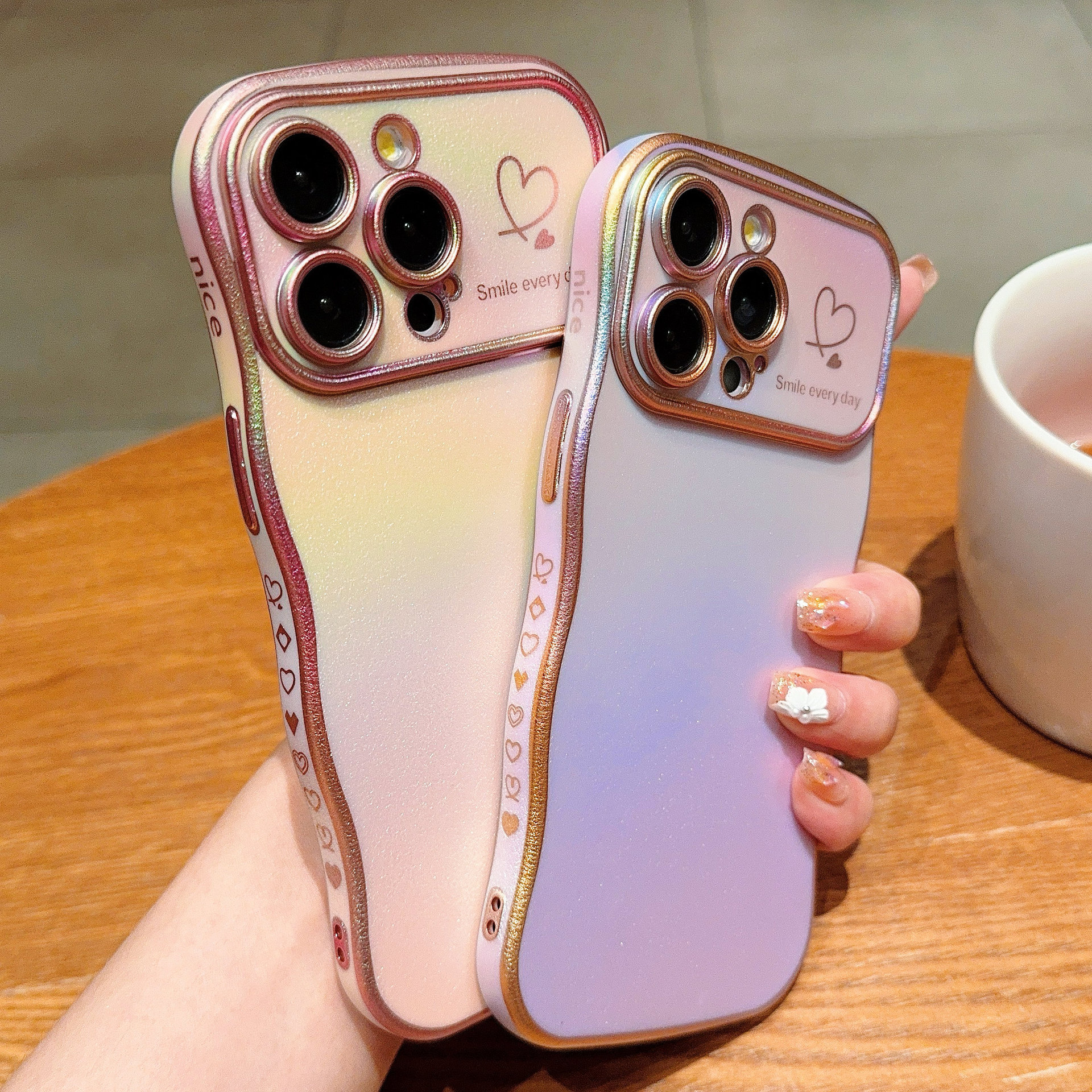 Nuevo color de seda brillante pantalla de seda para Apple 17 proMax caso de teléfono móvil gradiente todo incluido iphone 16 comercio exterior