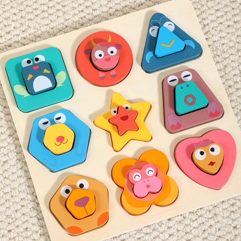 Montessori educación temprana juguetes educativos para niños Montessori rompecabezas educativo juguetes de madera rompecabezas a juego tablero de rompecabezas al por mayor