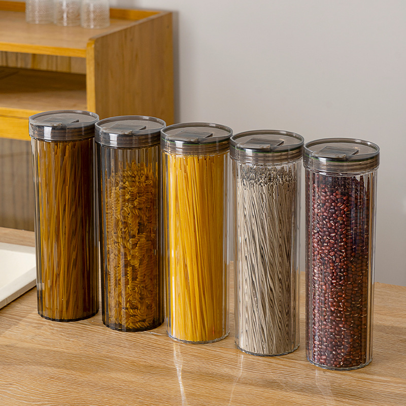 Round Grain Sealed Jar Kitchen Food Storage Storage Box Ash Plastic Bean Dry Storage Jar