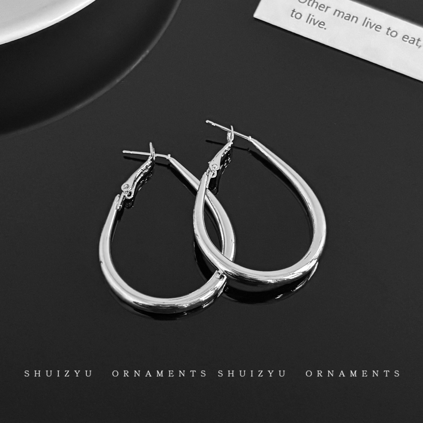 6#물방울 실버 귀걸이