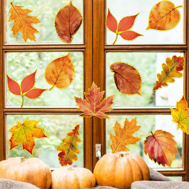 Otoño Día de Acción de Gracias decoración arce parches de otoño cosecha fiesta atmósfera decoración pegatinas parches