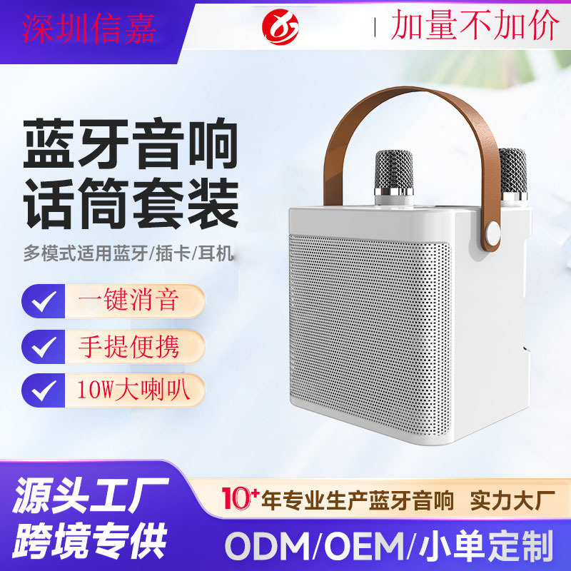 Cross-Border Dual-Microphone Wireless Audio All-In-One Machine Ys203 Outdoor Home Karaoke Bluetooth Speaker