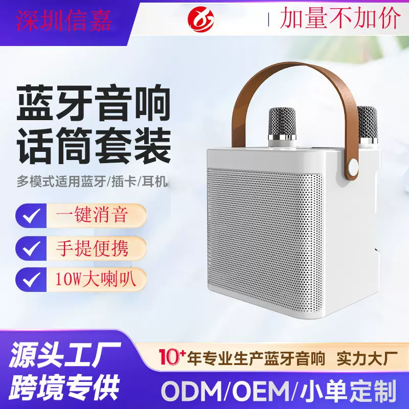 跨境爆款双麦克风带话筒无线音响一体机YS KD203户外家用k歌蓝牙