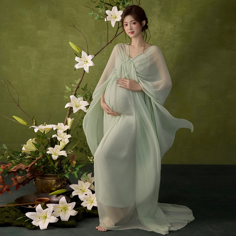 New Style Fresh and Elegant Maternity Dress, Gentle and Stylish for Pregnant Mothers, New Chinese-Style Atmosphere, Studio Photography Outfit for Maternity Photos New Style Fresh and Elegant Maternity Dress, Gentle and Stylish for Pregnant Mothers, New Chinese-Style Atmosphere, Studio Photography Outfit for Maternity Photos