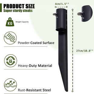 Steel Torch Stakes Outdoor Independent Poles and Solar Light Stakes 10inch Garden Lawn Lamp Holder Customization