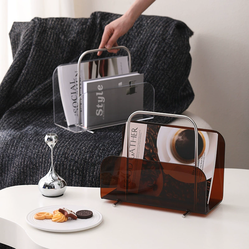 Современная Минималистичная акриловая газетная стойка украшение модель комнаты отдел продаж Гостиная Кабинет Ручка стойка для журналов мягкое украшение