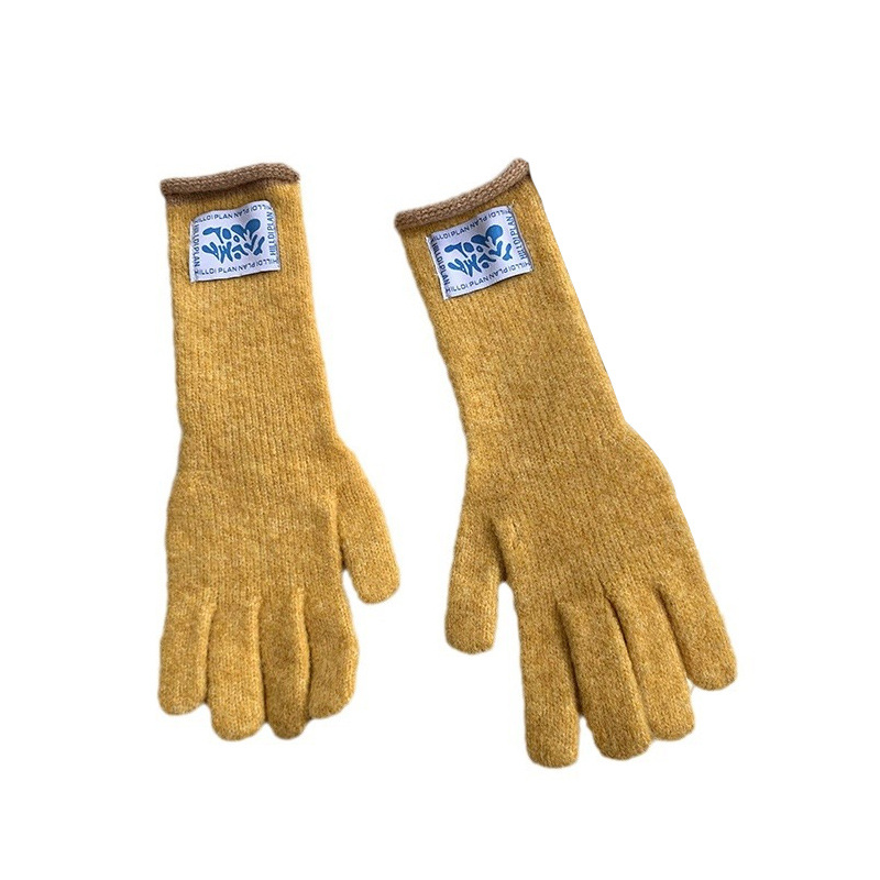 Granny Chen coreano ins blogger mismo guante de lana de punto de cinco dedos otoño y invierno versátil pantalla táctil para montar caliente