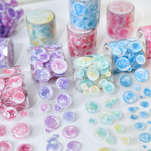 Early Foam PET Tape Color Bubble Guka Series Special-shaped Die Cutting Handbook DIY Decorative Stickers 6 Types