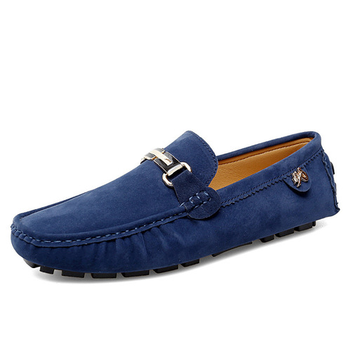 Spring men's bean bag shoes stitched men's leather shoes independent station men's shoes driving
