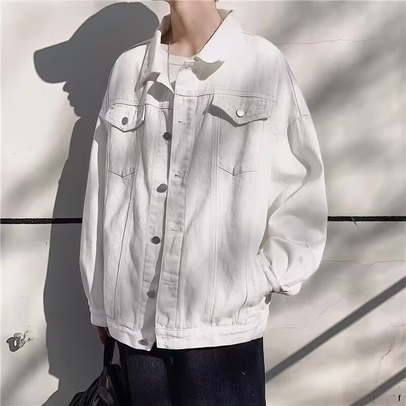 New denim jacket, spring Hong Kong style loose and versatile top, trendy casual workwear jacket_voghion.com