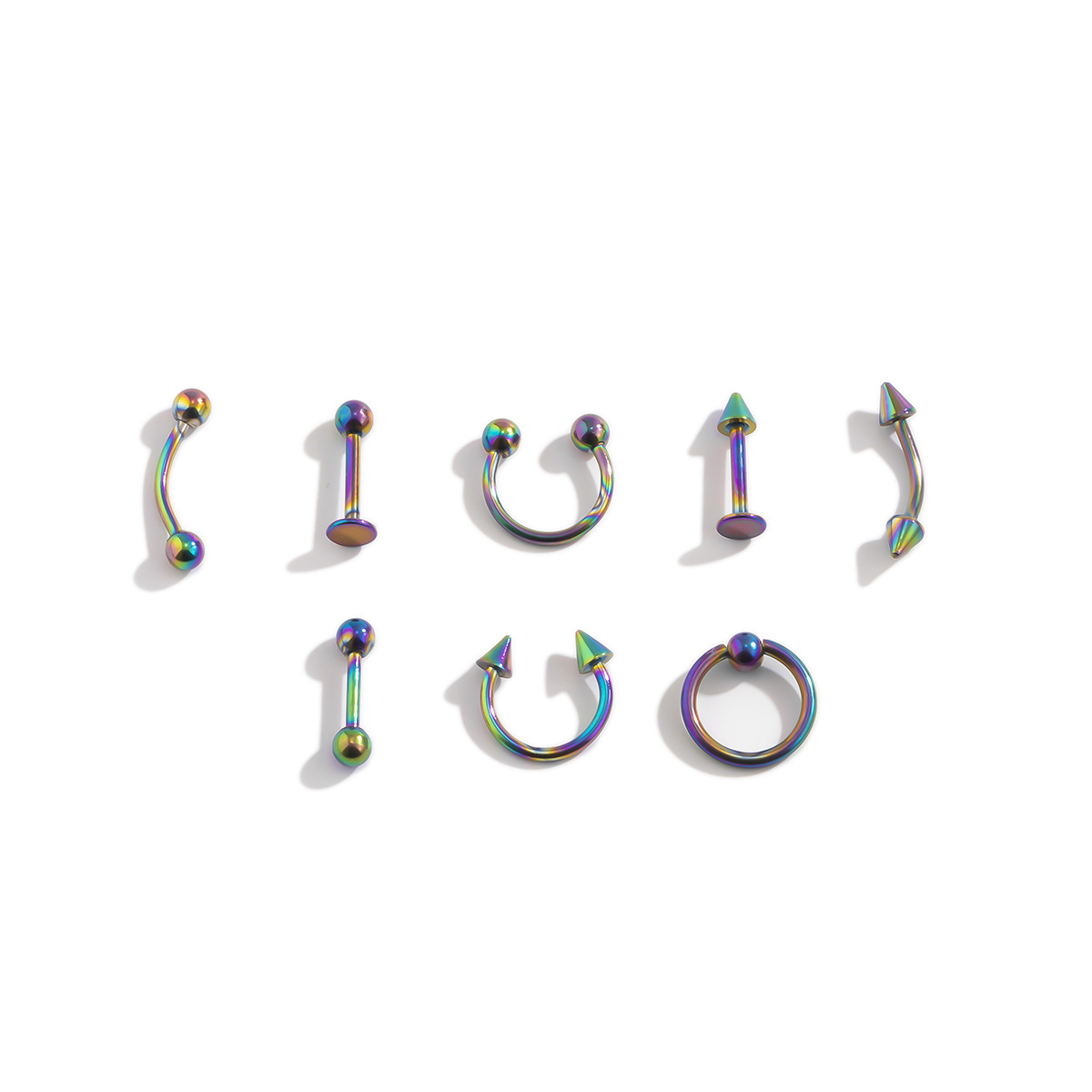 Retro Irregular Geometric Color Stainless Steel Set Earrings Wholesale Nihaojewelry display picture 5