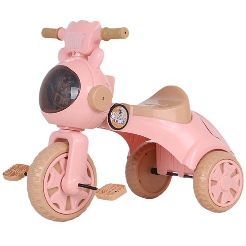 New foldable children's tricycle with lights and music, suitable for 1-4 years old, 3 baby trike with pedals, pedal trike