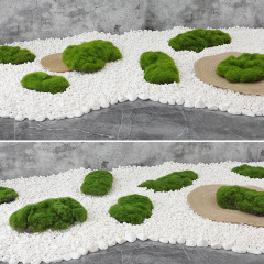 仿真苔蘚塊植毛石頭大小搭配造景裝飾青苔石青苔草坪植絨擺件軟裝