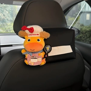Car-mounted tissue box, hanging tissue bag for car, headrest tissue box for car, front and rear row decoration, authentic Lulu cute