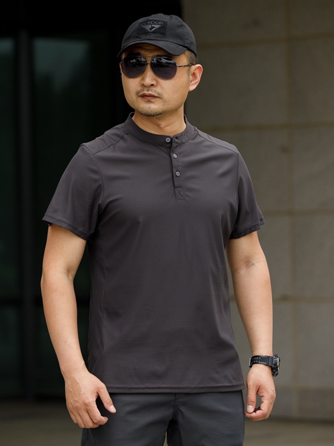 Summer tactics quick dry elastic climbing T-shirt