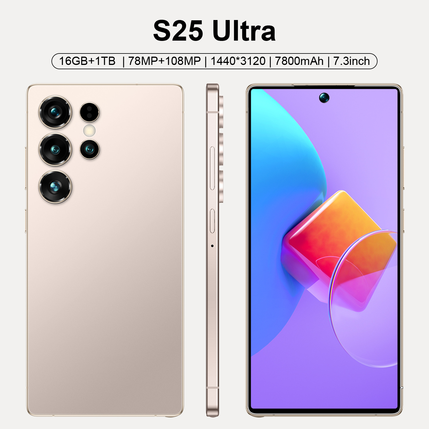 Cross-Border Mobile Phone S25 Ultra Large-Screen Smartphone (16+1Tb) Global Version, Genuine 4g, Exclusively for Foreign Trade