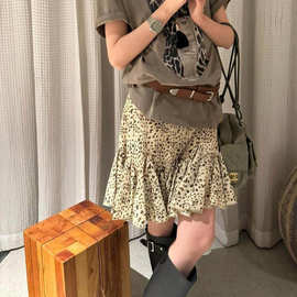美式辣妹复古豹纹半身裙女2026春夏新款百搭休闲高品质印花短裙子