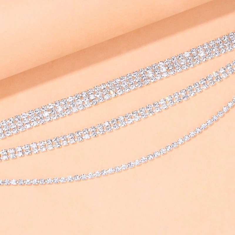 Venta caliente transfronteriza rhinestone tobillera europea y americana tendencia sexy multi-capa borla tobillera fiesta accesorios versátiles tobillera